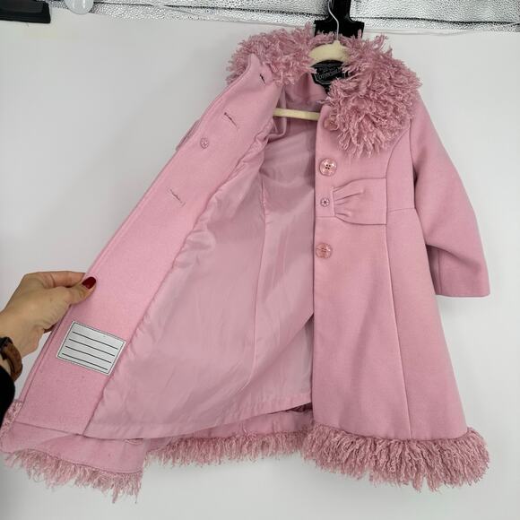 Vintage Rothschild Girls 3T Pink Dress Coat & Beret Pink Coquette Lady Princess - Picture 4 of 12